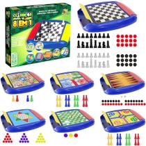 Kit 8 jogos em 1 Adulto e Infantil para família com Xadrez Dama Art Brink Kit 8 jogos em 1 Adulto e Infantil para família com Xadrez Dama Art Brink