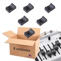 Kit 8 Knob Deslizante Grande Mesa Som Potenciometro Preto