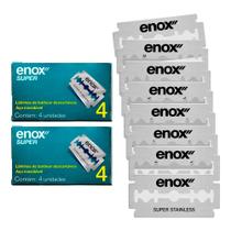Kit 8 Lâminas de Barbear Aço Inoxidável para Barbeador Navalha Super Duplo Fio Enox Kit 8 Lâminas de Barbear Aço Inoxidável para Barbeador Navalha Super Duplo Fio Enox