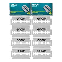 Kit 8 Lâminas de Barbear Aço Inoxidável para Barbeador Navalha Super Duplo Fio Enox