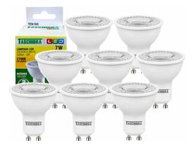 Kit 8 Lâmpada Led Dicroica Mr16 Gu10 7w 2700k Luz Quente Bivolt