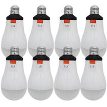 KIT 8 Lâmpadas Emergenciais LED Recarregáveis com 12h de Funcionamento e Bateria Econômica