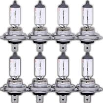 Kit 8 Lâmpadas Halógenas Osram H7 55W 12V Farol Baixo Alto Carro Moto Iluminação Potente e Original