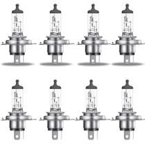 Kit 8 Lâmpadas Halógenas Osram Original H4 55W 12V Farol Baixo Alto Carro Moto Substituição Automotiva