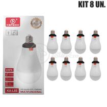 KIT 8 Lâmpadas LED de Emergência Bateria Recarregável 12h