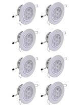 Kit 8 Lâmpadas Spot LED 7W Redonda Branco Frio