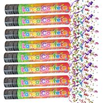 Kit 8 Lança Confetes Papel Colorido Festas Casamento Eventos - Pais e filhos