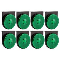 Kit 8 Lanterna Lateral Caminhão 3 Led 85mm Carreta Verde