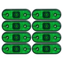 Kit 8 Lanterna Lateral Retangular Com Led Verde As0607000