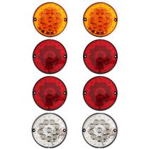 KIT 8 Lanterna Traseira 10 LED 12 volts Ø 12.5 cm - Ônibus Caio / Marcopolo / Caminhão