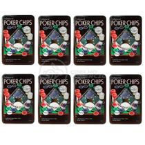 KIT 8 Latas Exclusivas Professional Poker Chips 100 Fichas Numeradas + 1 Ficha Dealer em CADA