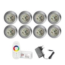 KIT 8 LED 9W RGB + CENTRAL E FONTE 12v P/ ILUMINAÇÃO PISCINA KIT 8 LED 9W RGB + CENTRAL E FONTE 12v P/ ILUMINAÇÃO PISCINA