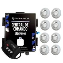 Kit 8 Led Piscina Monocromático 9W + Central + Controle - Luxpool Kit 8 Led Piscina Monocromático 9W + Central + Controle - Luxpool