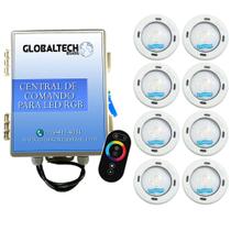 Kit 8 Led Piscina RGB Colorido COB Sodramar + Central Touch Kit 8 Led Piscina RGB Colorido COB Sodramar + Central Touch