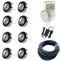 Kit 8 Led Refletor Piscina Rgb 6w Cabo 20m Tholz Kit 8 Led Refletor Piscina Rgb 6w Cabo 20m Tholz