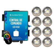 Kit 8 LED RGB 7,5W + Central de Comando Globaltech 120W