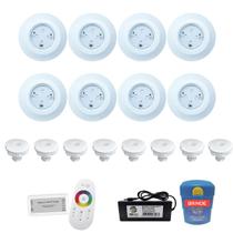 Kit 8 Leds 9w Para Iluminação Piscina 96m² + Módulo + Nichos