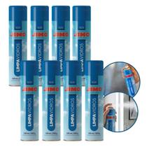 Kit 8 Limpa Vidro Espuma Limpeza Brilho Sem Manchas 400ml