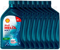 Kit 8 Litros De Óleo Para Motor Shell Helix Hx7 10W40 Semissintético API SN e ACEA A3/B3/B4