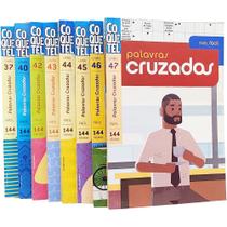 Kit 8 Livros Coquetel Cruzadas Fácil Folha Branca 144 Pgs.