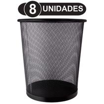 KIT 8 Lixeiras Cesto para Escritório de Metal 10L Cesto Aramado Telada 10L Cesto de Papéis