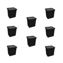 Kit 8 Lixeiras de Pia Juta 3,7L Preto 3284 JAGUAR