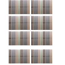 Kit 8 Lugar Americano de Bambu Esteira Listrado Colorido