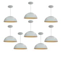 Kit 8 Luminária Pendente Meia Lua 50cm Interior Cobre Com Fiação 110/220v Kit 8 Luminária Pendente Meia Lua 50cm Interior Cobre Com Fiação 110/220v
