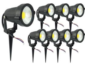 Kit 8 Luminária Spot Luz Led De Alto Brilho 7w 110v/220v Espeto De Jardim - Negócio de Gênio