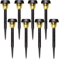 Kit 8 Luminárias Solar Jardim Led Amarela Balizador Automática Prova De Água Sem Fio Kit 8 Luminárias Solar Jardim Led Amarela Balizador Automática Prova De Água Sem Fio