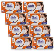 Kit 8 Máscara Descartável Tripla Camada 50un Branca - Medix Kit 8 Máscara Descartável Tripla Camada 50un Branca - Medix