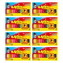 Kit 8 Massinha De Modelar 12 Cores Magix 180g Multicolor