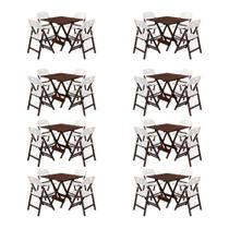 Kit 8 Mesas Dobráveis Elegance 4 Lugares 6 Ripas com Cadeiras Imbuia 70x70 Mega Madeira Kit 8 Mesas Dobráveis Elegance 4 Lugares 6 Ripas com Cadeiras Imbuia 70x70 Mega Madeira