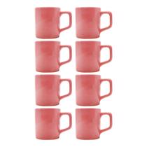 kit 8 Mini Canecas Chá 80mL Xícaras Rosa Café Expresso kit 8 Mini Canecas Chá 80mL Xícaras Rosa Café Expresso