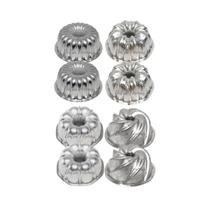 Kit 8 Mini Formas Bolo Suiça Decorada Vulcão + Gomada N 1 2 E 3