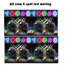 kit 8 Mini Spot Led Moving Head 20w 7 Desenhos Cores Potente