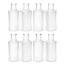Kit 8 Mini Vaso Decorativo de Vidro 11 cm Transparente para Flores Decoração Casa Mesa