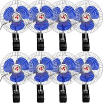 Kit 8 Mini Ventilador Veicular Carro Ônibus Caminhão De 15cm