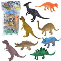 Kit 8 Miniaturas De Dinossauros T-rex Divertido Brinquedo