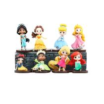 Kit 8 Miniaturas Princesas Disney Fofas Ariel Branca de Neve Rapunzel