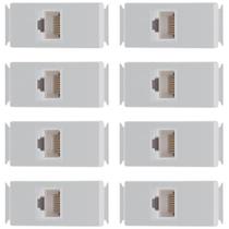 Kit 8 Modulo Tomada Telefone Rj11 Tramontina Aria Branco