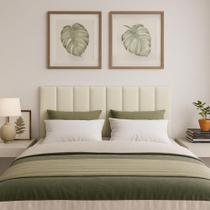 Kit 8 Módulos Maya Adesivos de Parede 45x20 Cor Off White Compativel Com Cama Box Queen 1.58