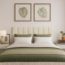 Kit 8 Módulos Maya Adesivos de Parede 45x20 Cor Off White Compativel Com Cama Box Queen 1.58