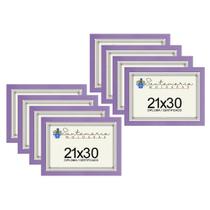 Kit 8 Molduras Porta Diploma Certificado A4 21x30 Lilás Kit 8 Molduras Porta Diploma Certificado A4 21x30 Lilás