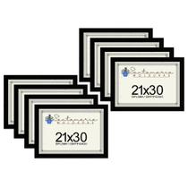 Kit 8 Molduras Porta Diploma Certificado A4 21x30 Preto