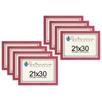 Kit 8 Molduras Porta Diploma Certificado A4 21x30 Rosa