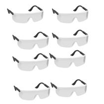Kit 8 Óculos de Segurança Transparente EPI Haste Ajustável