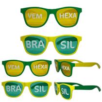 Kit 8 Óculos Personalizados Brandeira Bora Brasill Vem Hexa