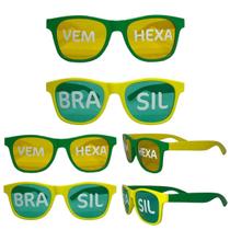 Kit 8 Óculos Personalizados Brandeira Bora Brasill Vem Hexa