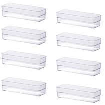Kit 8 Organizador de Gavetas 30x7,5x5,2Cm Transparente